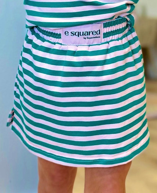 E Squared Striped Skort - Fairway
