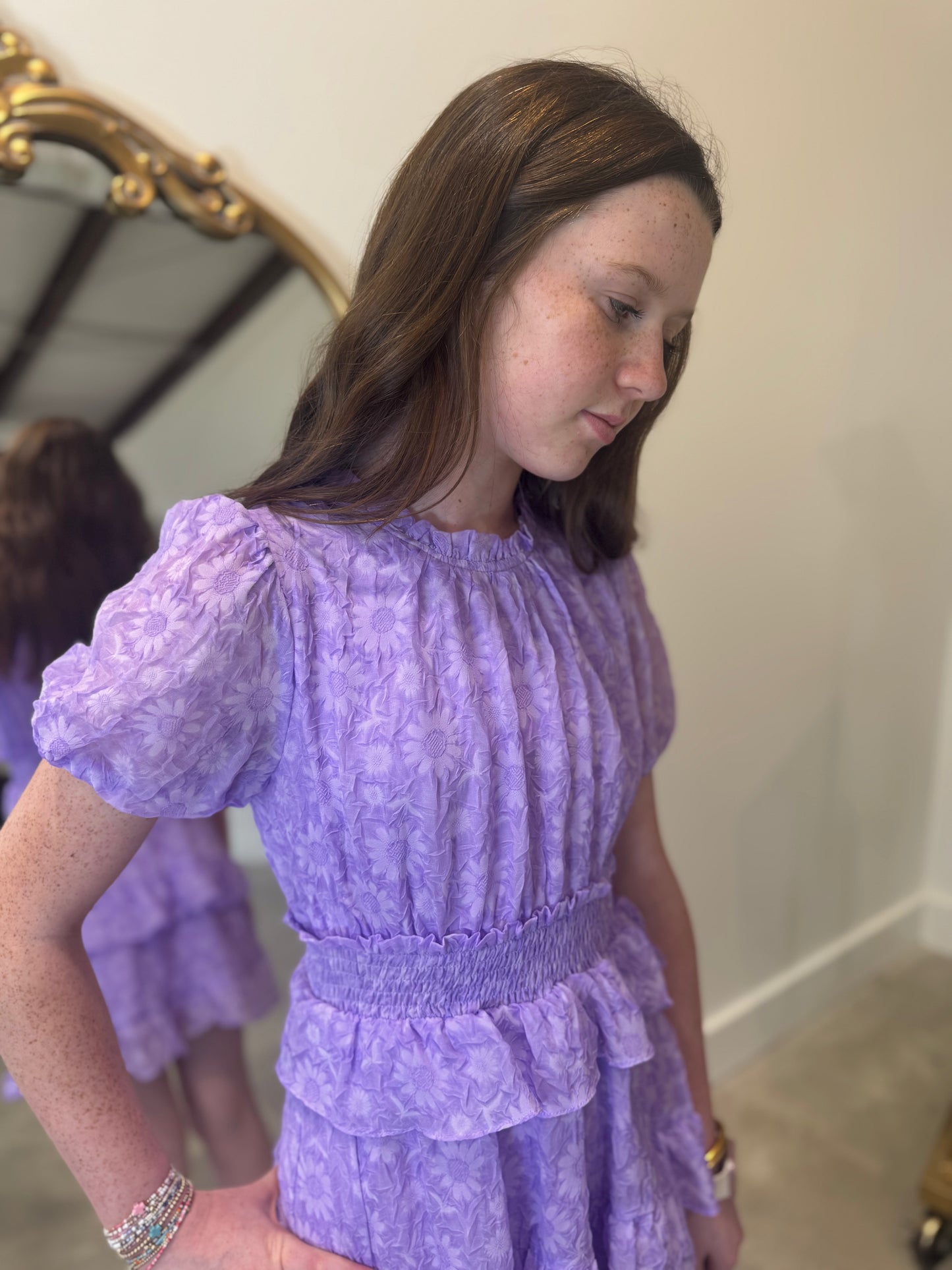 Hayden Girl Lavender Floral Texture Dress