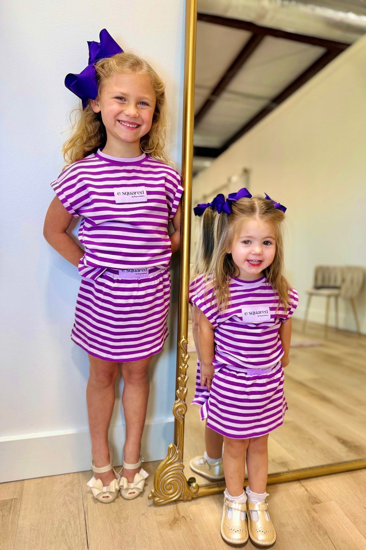 E Squared Striped Cap Sleeve Top - Fancy Nancy