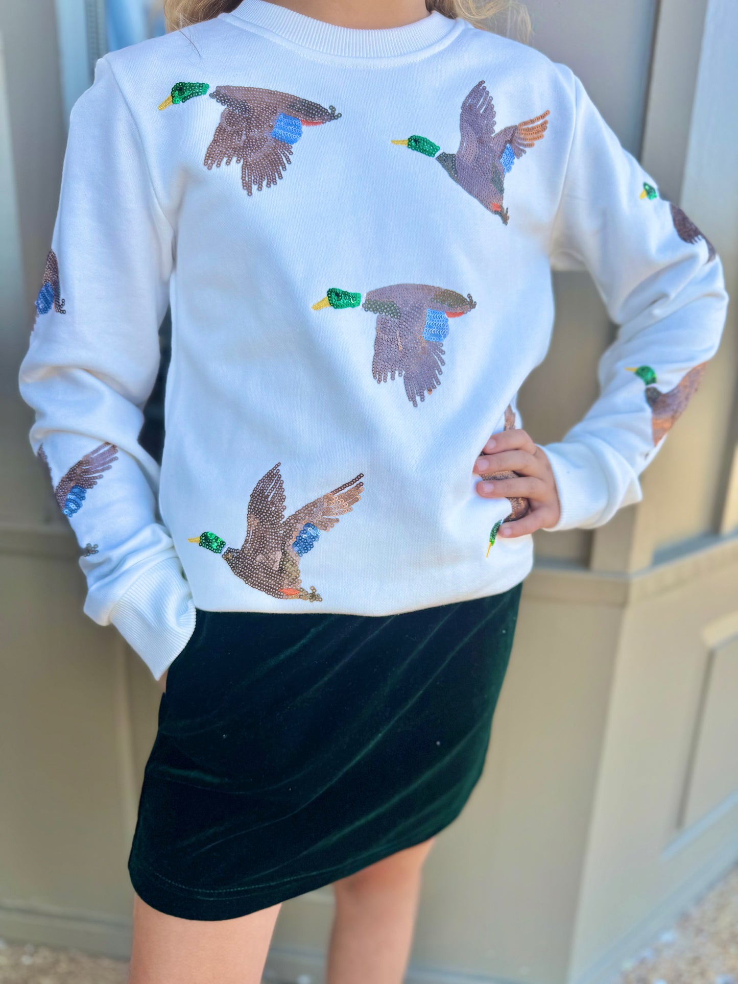 Belle Cher Mallard Sequin Sweatshirt