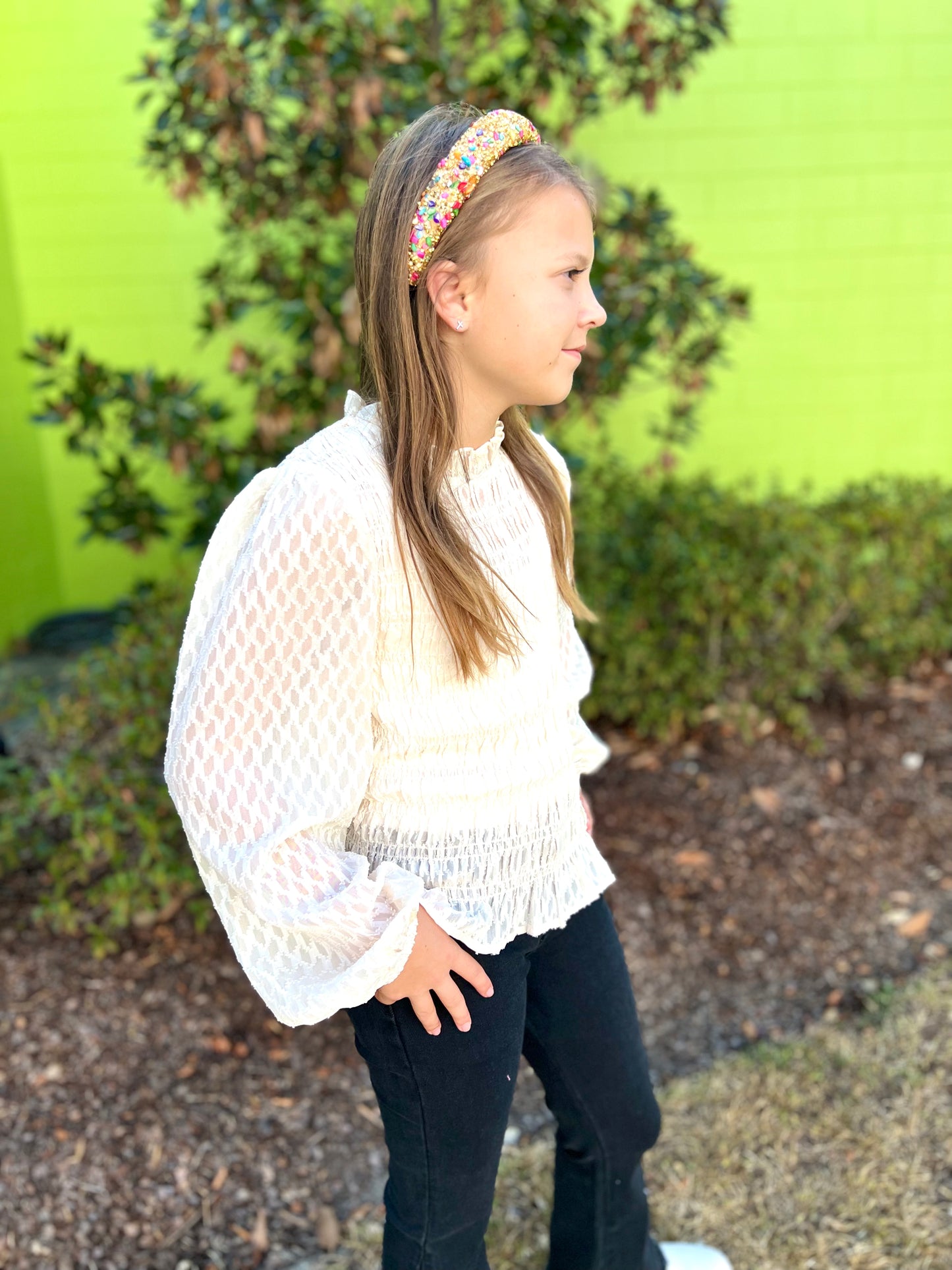 Cream Tea Time Smocked Top