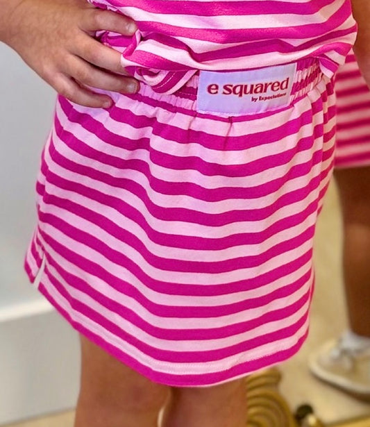 E Squared Striped Skort - Pinkalicious