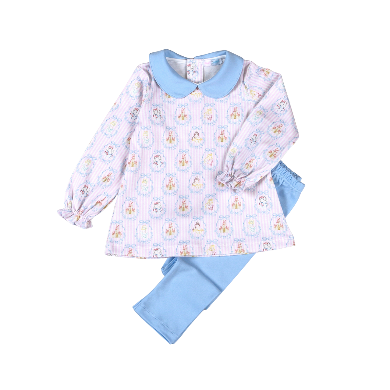 Baby Loren Royal and Charm Pima Scallop Collar Top Set