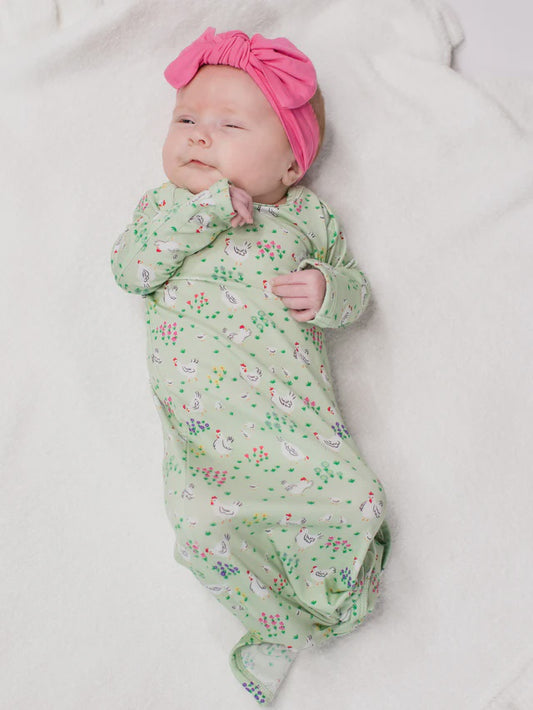 Goosies Knotted Gown - Spring Chicken - NB