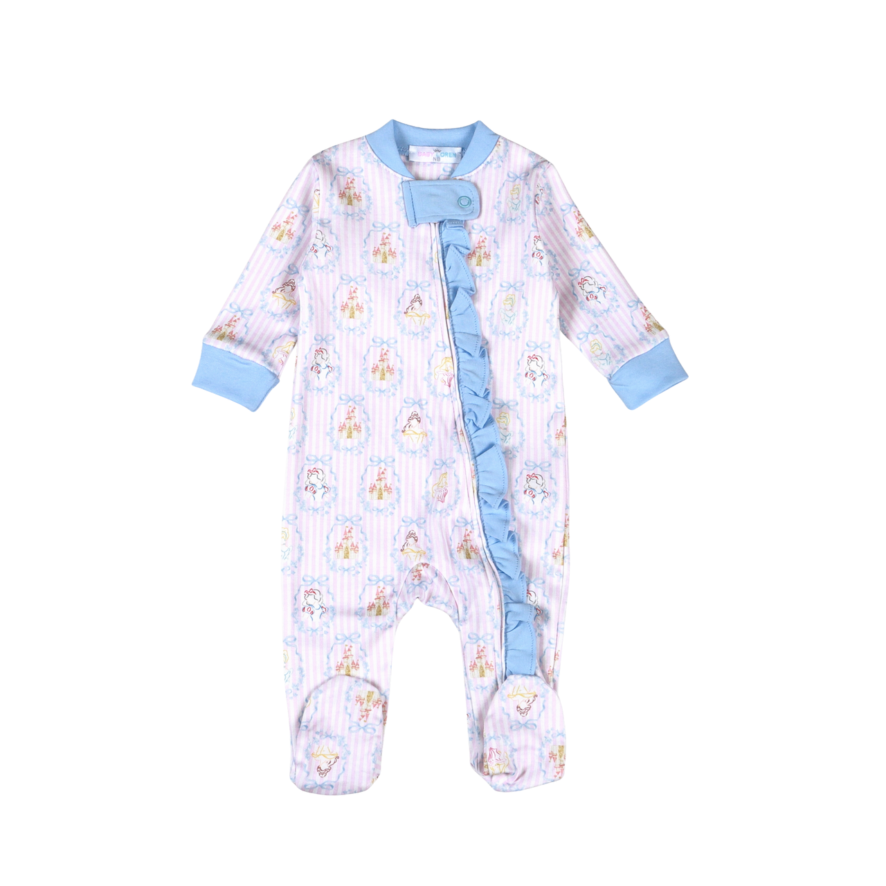 Baby Loren Royal and Charm Pima Zipper Footie