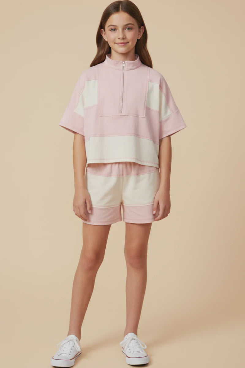 Hayden Girl Color Block Two Piece Set - Pink