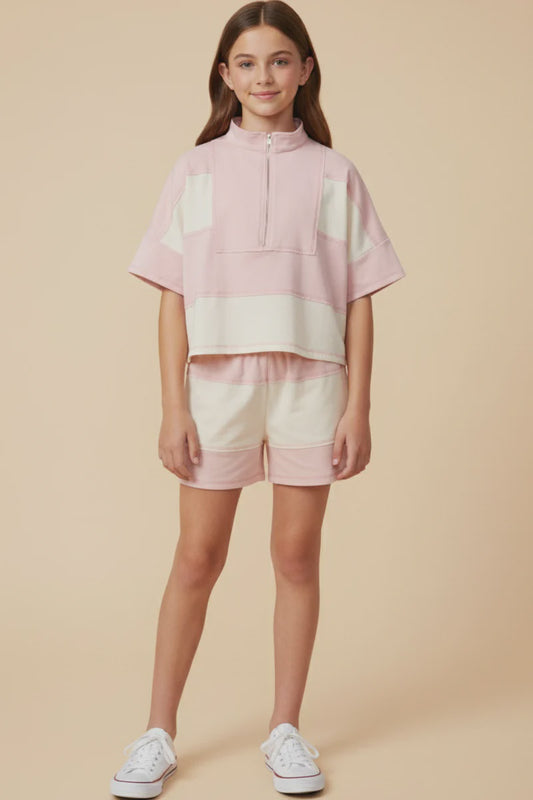 Hayden Girl Color Block Two Piece Set - Pink