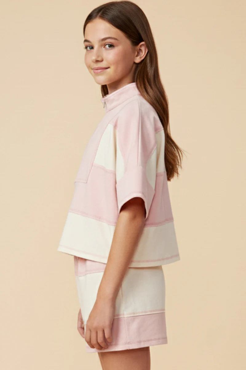 Hayden Girl Color Block Two Piece Set - Pink