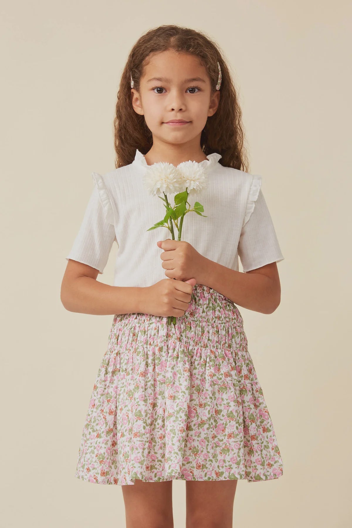 Hayden Girls Pink Ditsy Floral Skirt