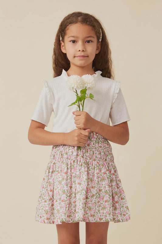Hayden Girls Pink Ditsy Floral Skirt