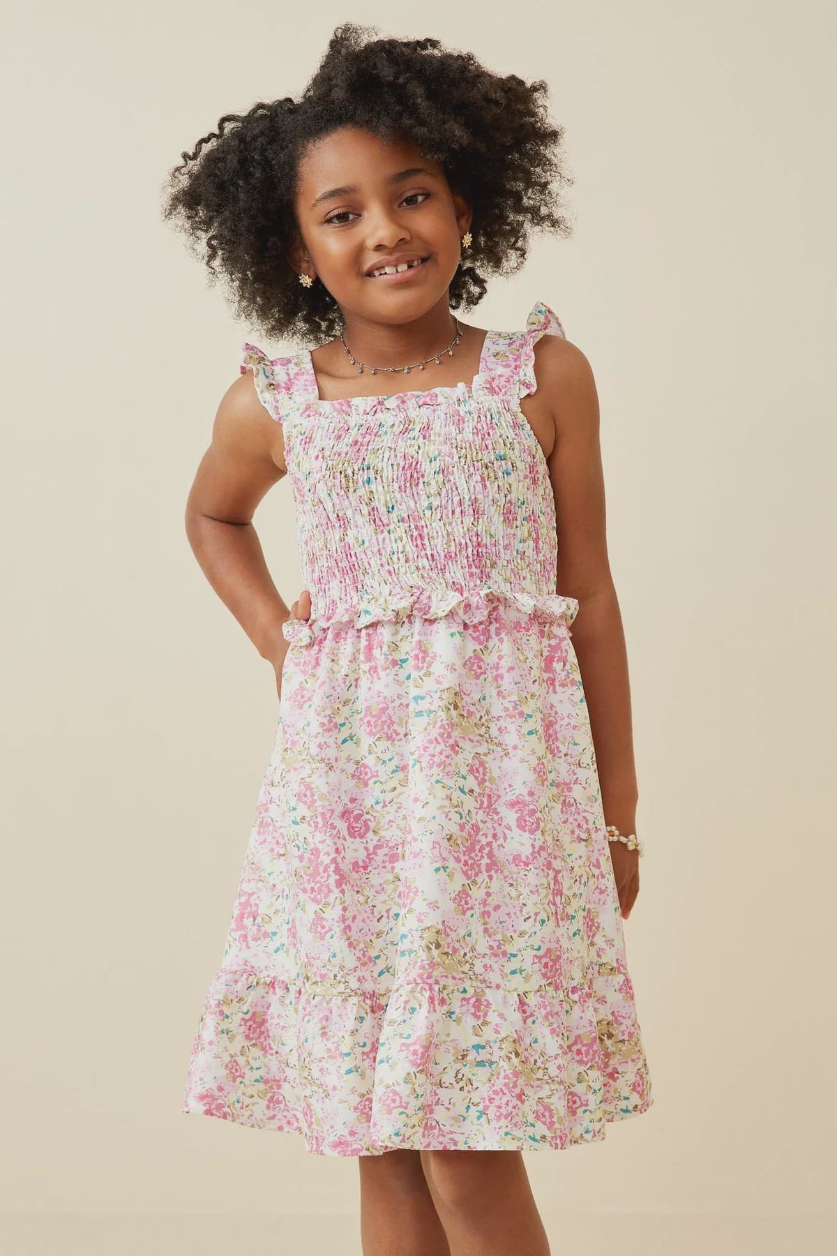Hayden Girl Floral Print Ruffled  Sun Dress