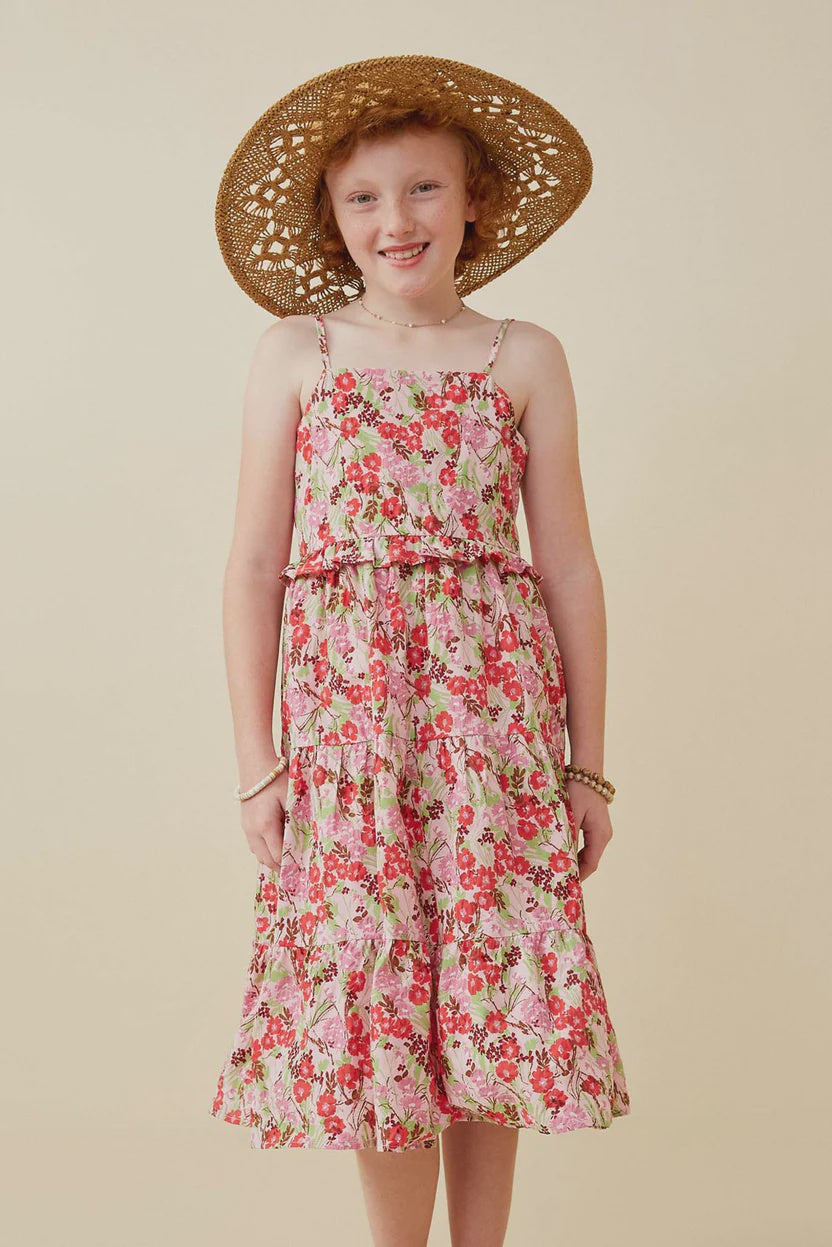Hayden Girls Pink Floral Mix  Sundress