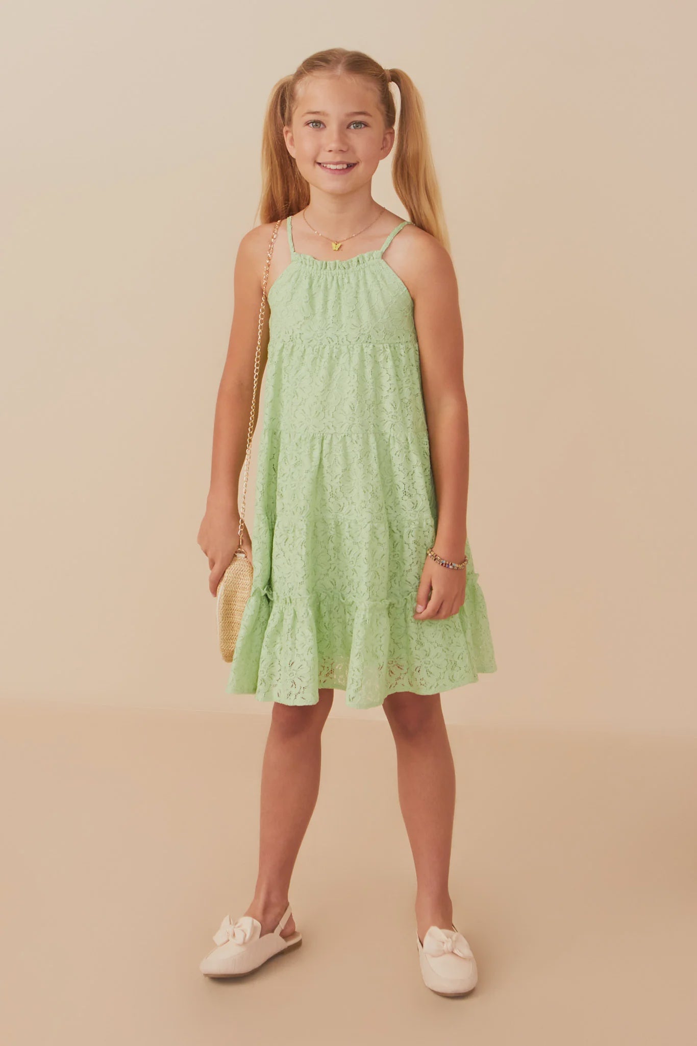Hayden Girl Floral Crochet Lace Tiered Dress