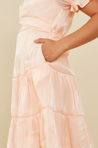 Hayden Girl Peach Shimmer Dress