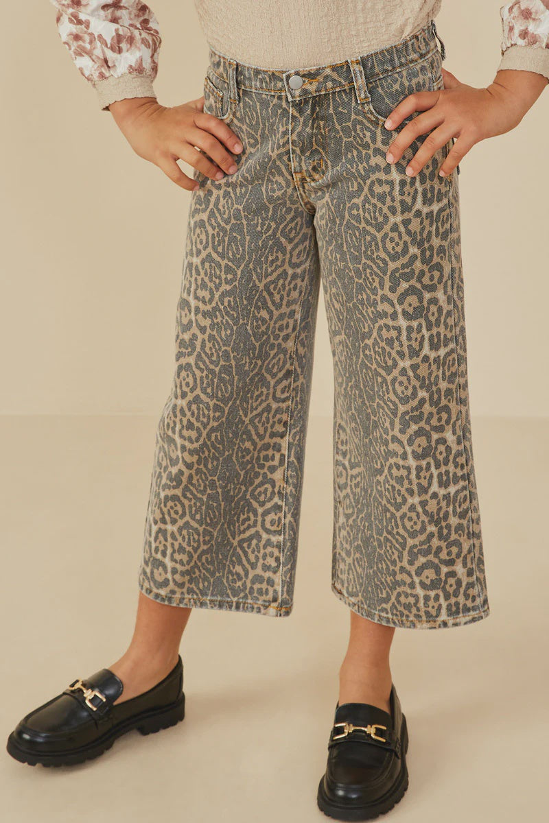 Hayden Girl Washed Leopard Print Relaxed Fit Jeans