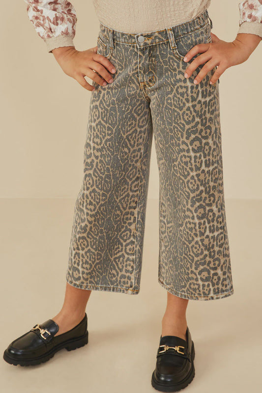 Hayden Girl Washed Leopard Print Relaxed Fit Jeans