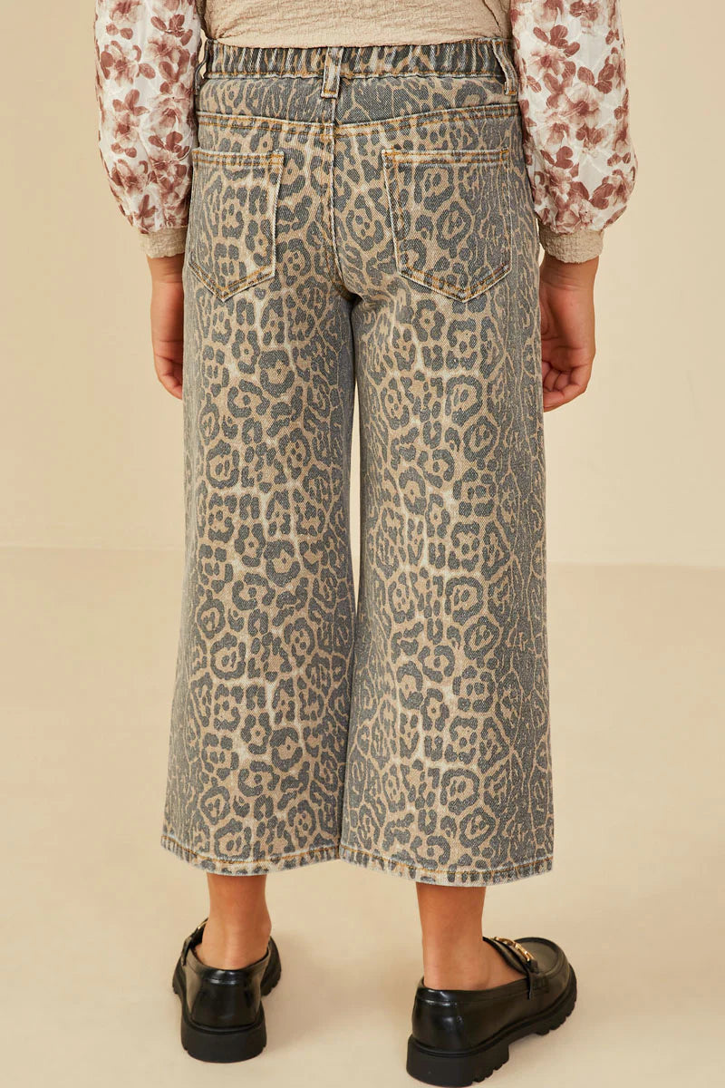 Hayden Girl Washed Leopard Print Relaxed Fit Jeans