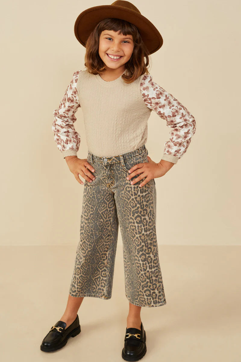 Hayden Girl Washed Leopard Print Relaxed Fit Jeans