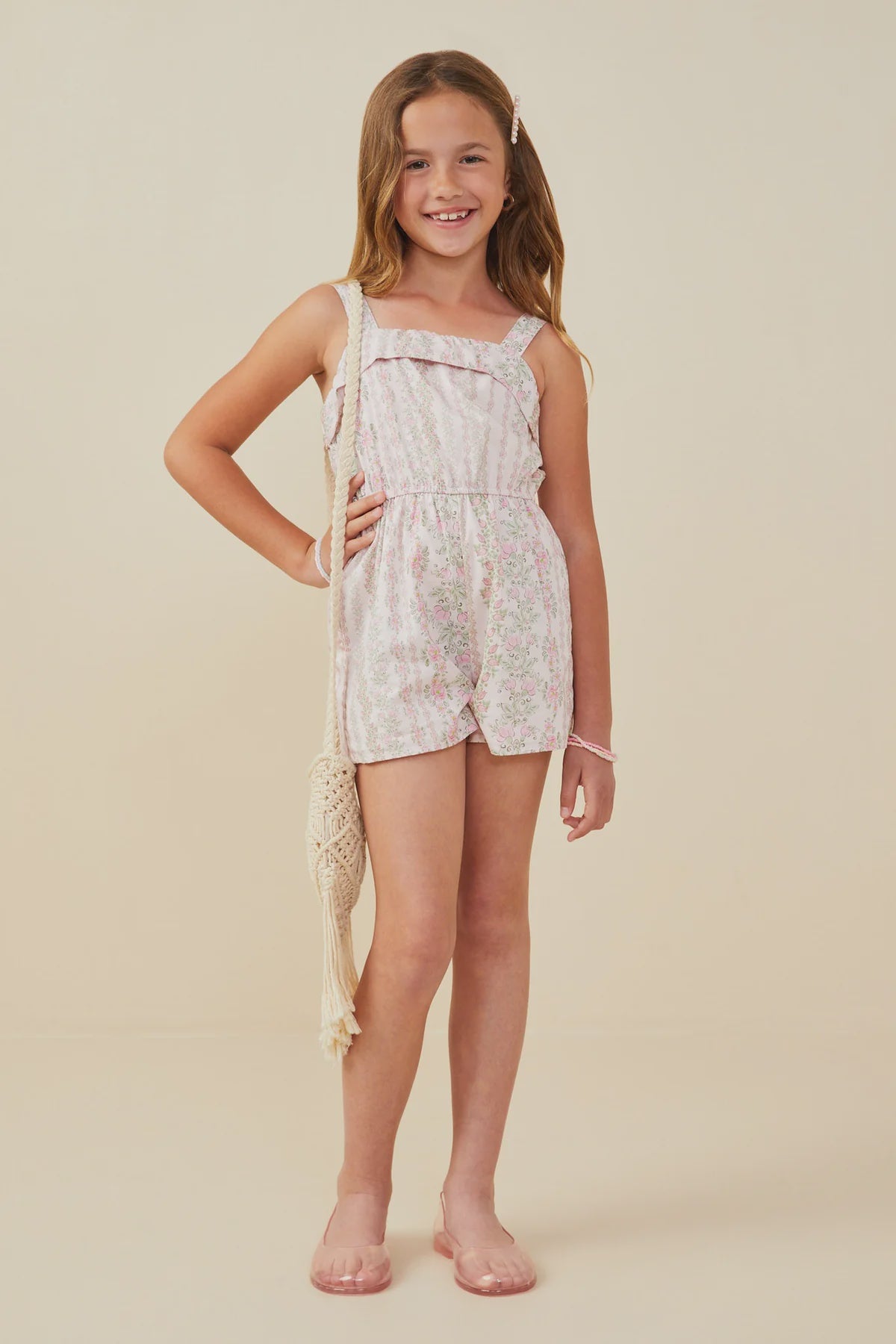 Hayden Girl Floral Pattern Sleeveless Romper