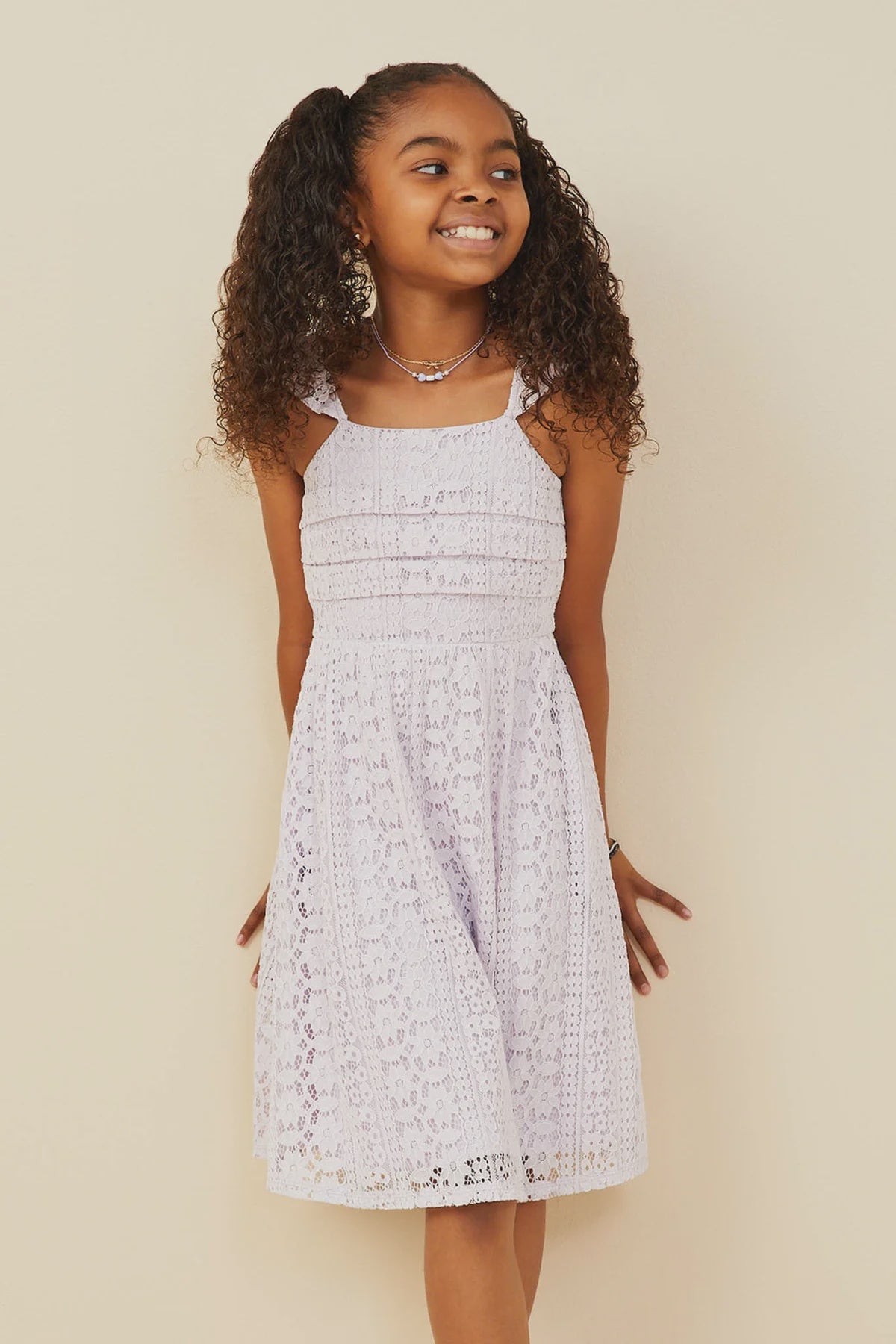 Hayden Girl Lavender Pleated Bodice Dress