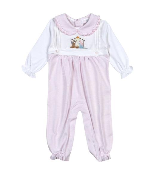 Baby Loren Pink Holy Night Embroidered Romper