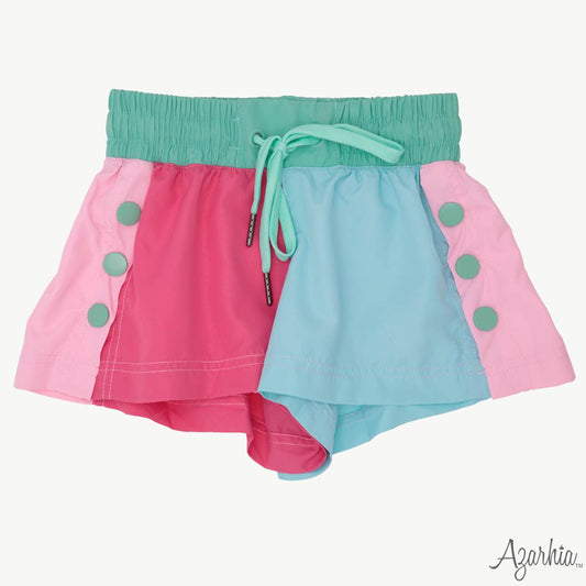 Azarhia Pinks & Blues Color Block Short