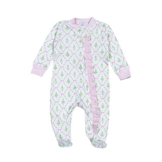 Baby Loren Holly Night Pima Zipper Footie-Girls