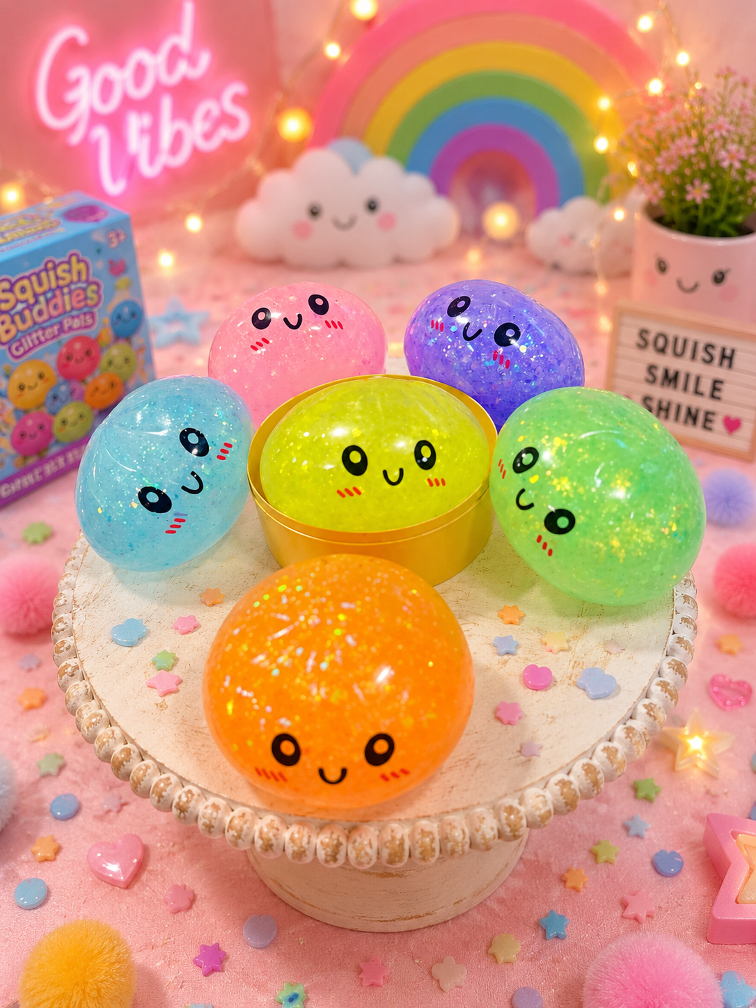 Glow in the Dark Glitter Dumpling Squishy