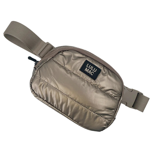 Lulu Mac Puffer Metallic Belt Bag- Olive