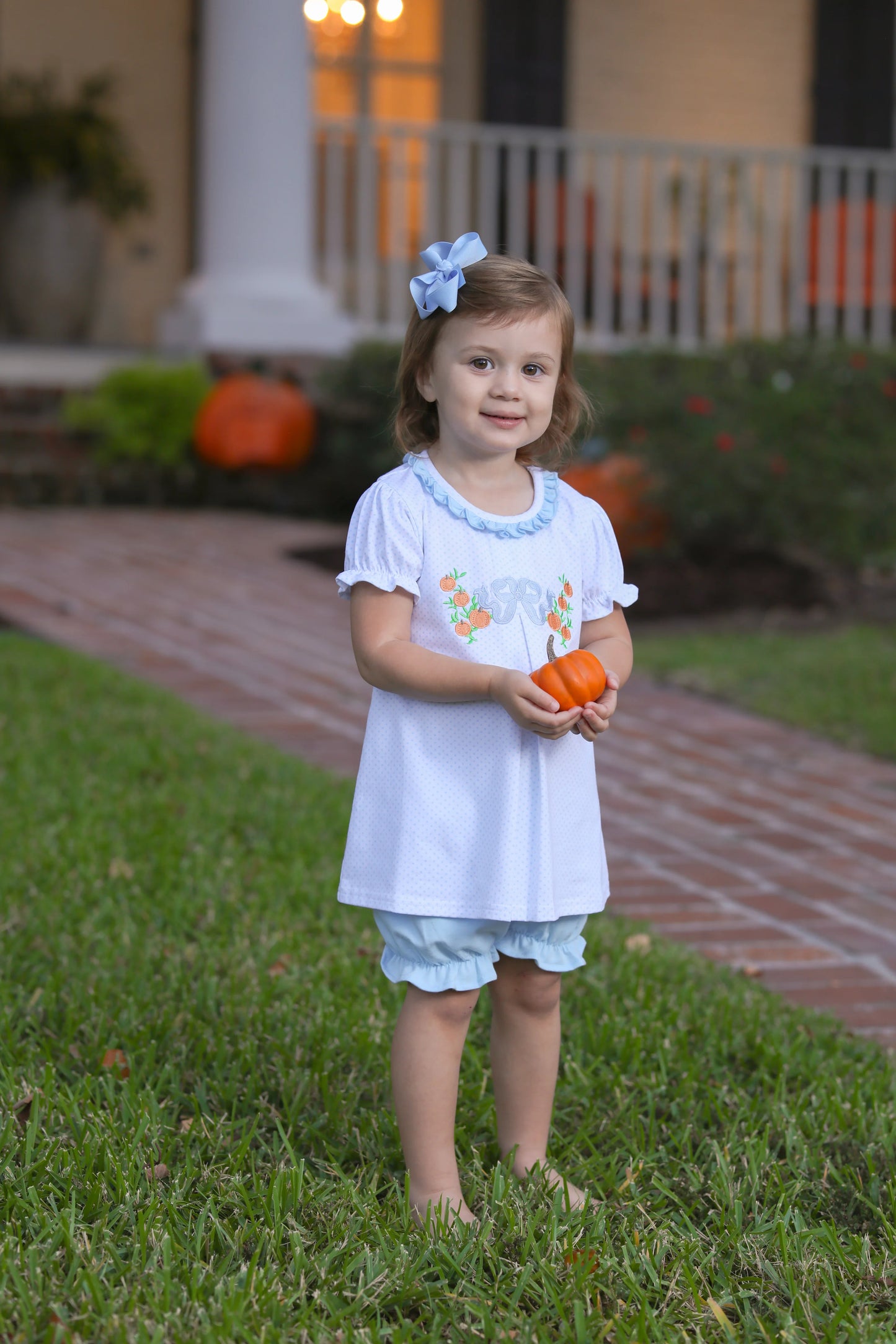 TSK Pumpkin Embroidery Bloomer Set