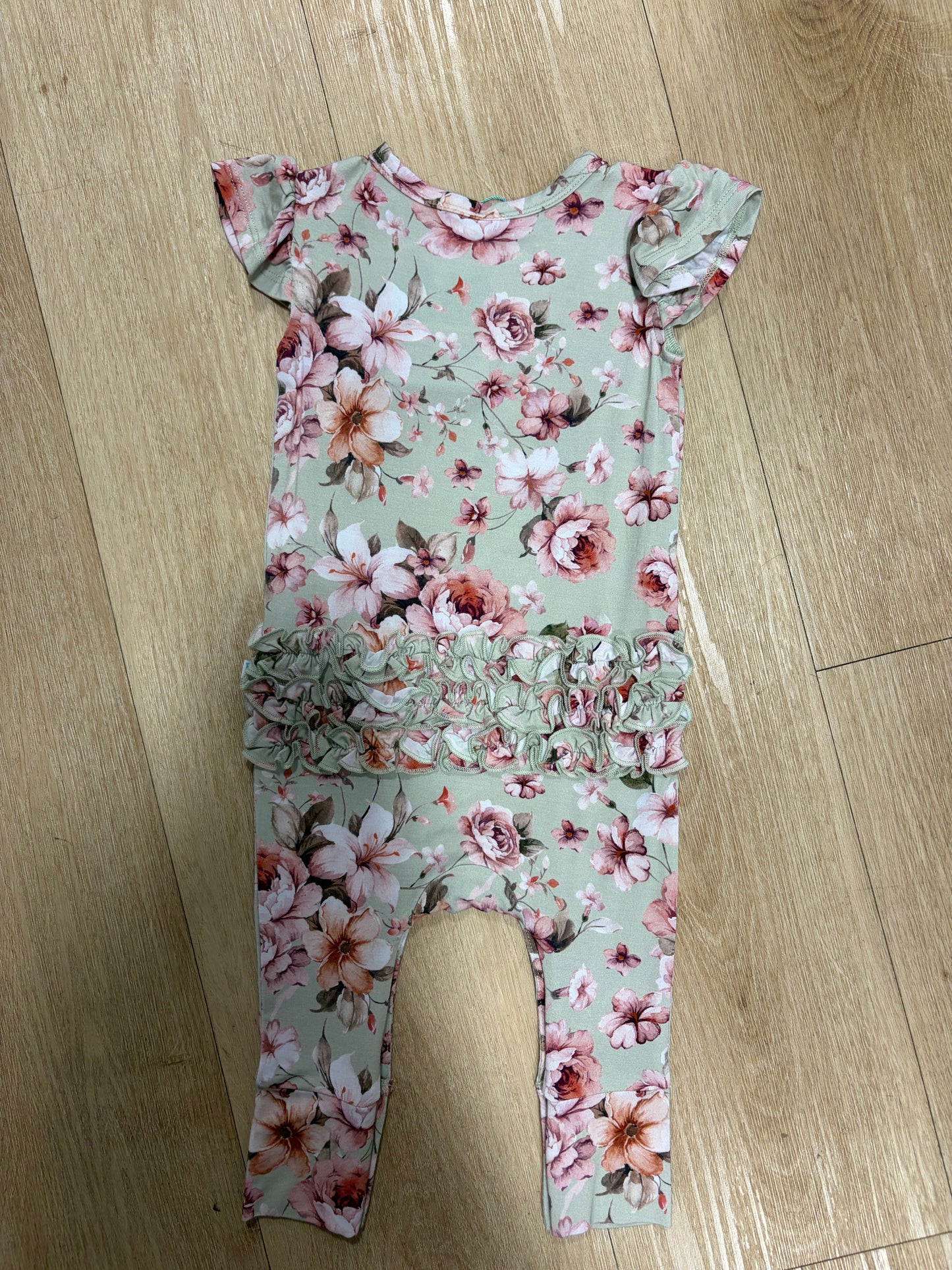 Posh Peanut Millicent Ruffled Cap Sleeve Basic Romper