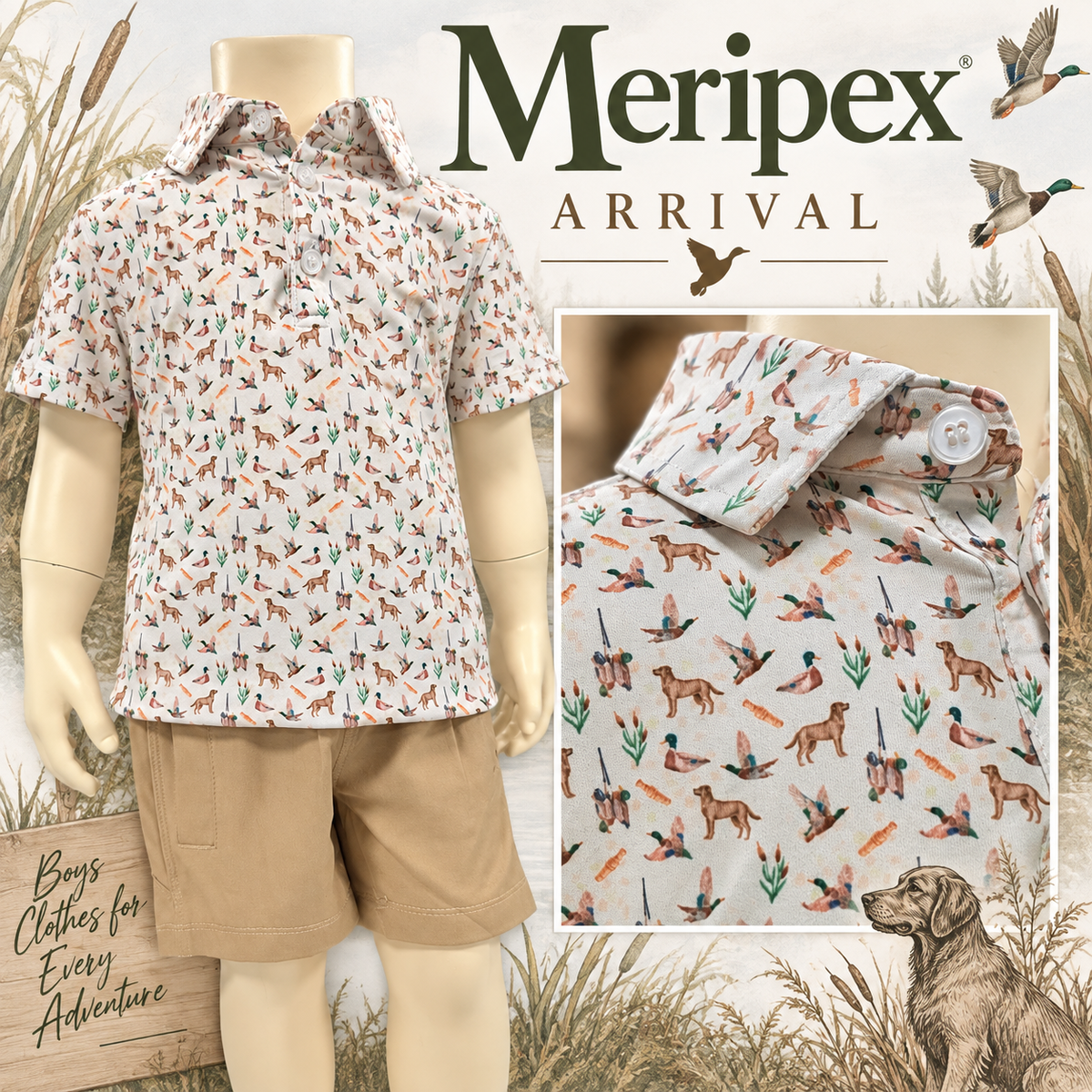 Meripex Waterfowl Print Polo