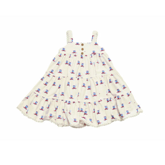 Be Girl Bold Stripes Buttercream Boots Garden Twirler Dress