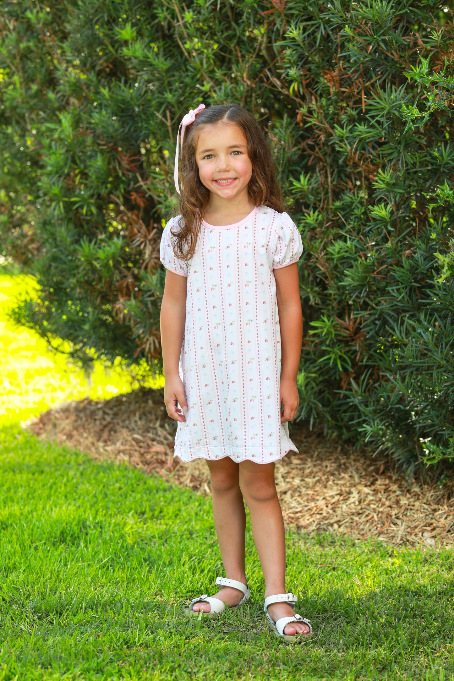 Trotter Street Kids Berry Sweet Scalloped Dress
