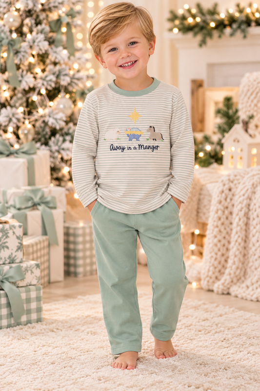 Three Sister Away in a Manger Boys Pant Set