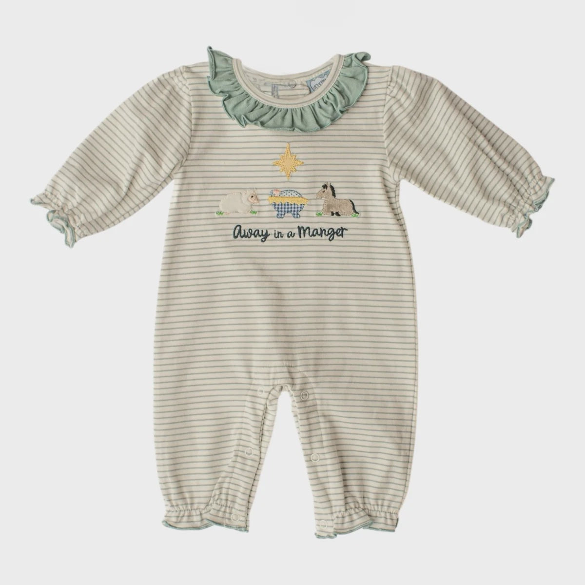 Three Sister Away in a Manger Girls Romper