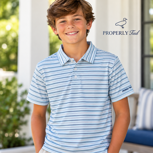 Properly Tied Boys Highland Polo - Stonewash