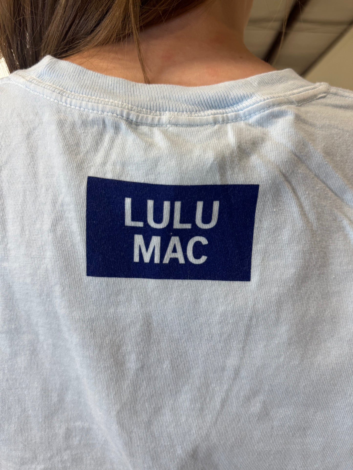 Lulu Mac Youth Polka Dot Tee- Chambray