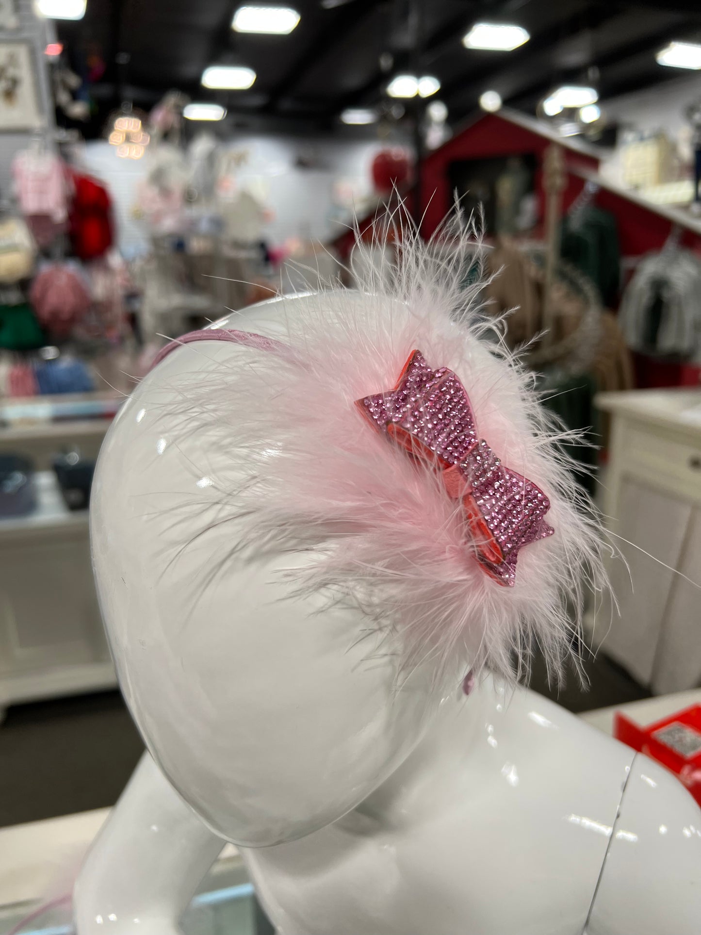 Crystal Bow Feathers Headband