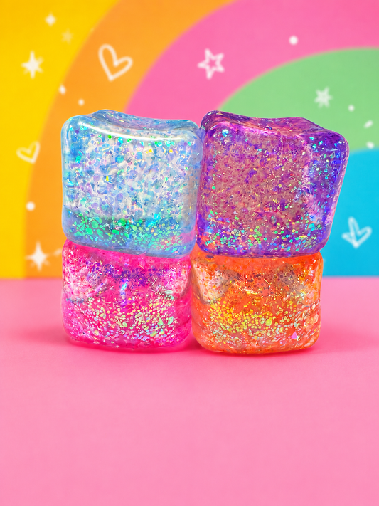 Glitter Squishy Cubes