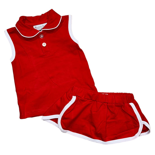 Red Knit Tennis Set