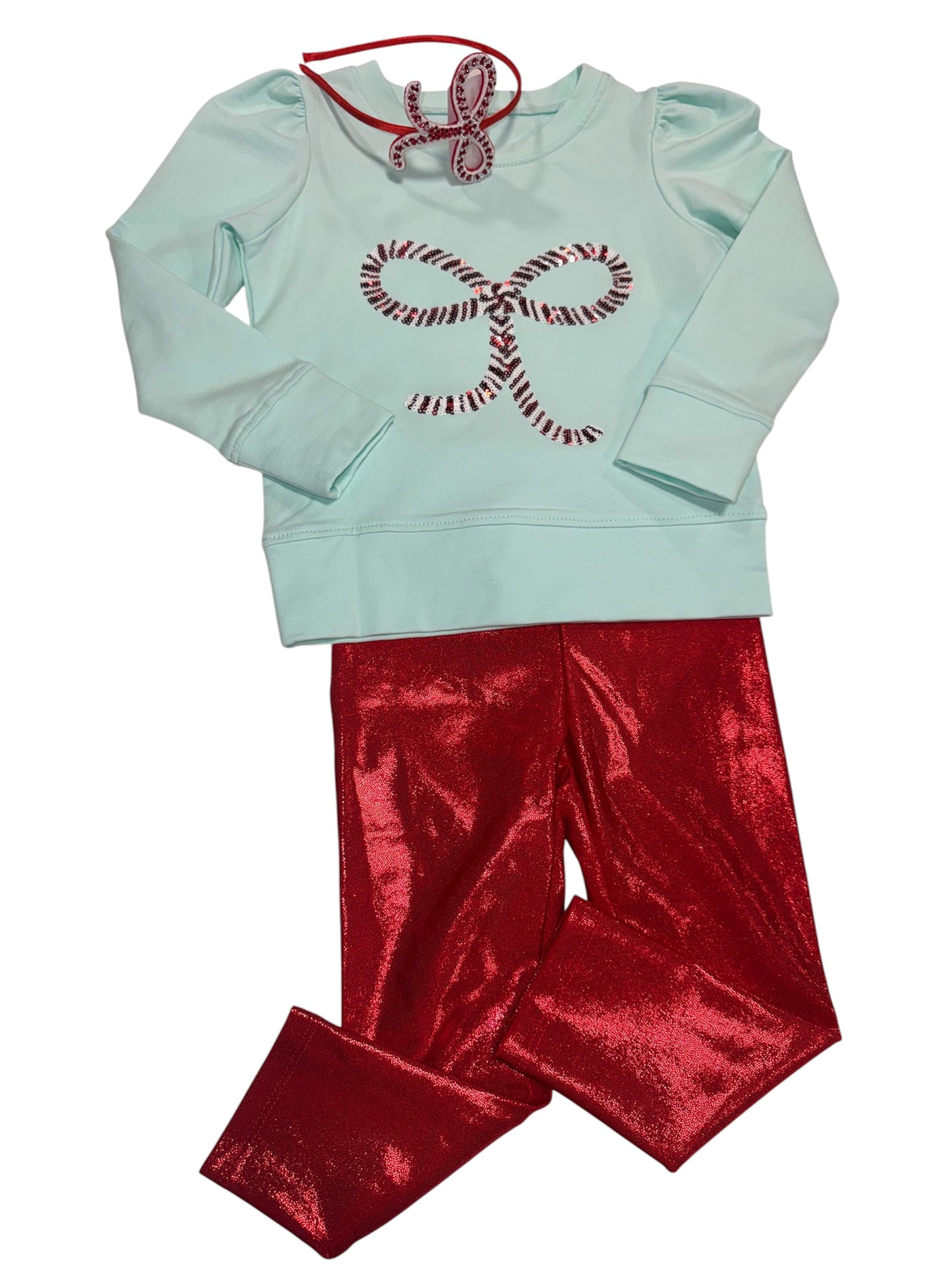 Azarhia Candy Cane Bow in Sequin