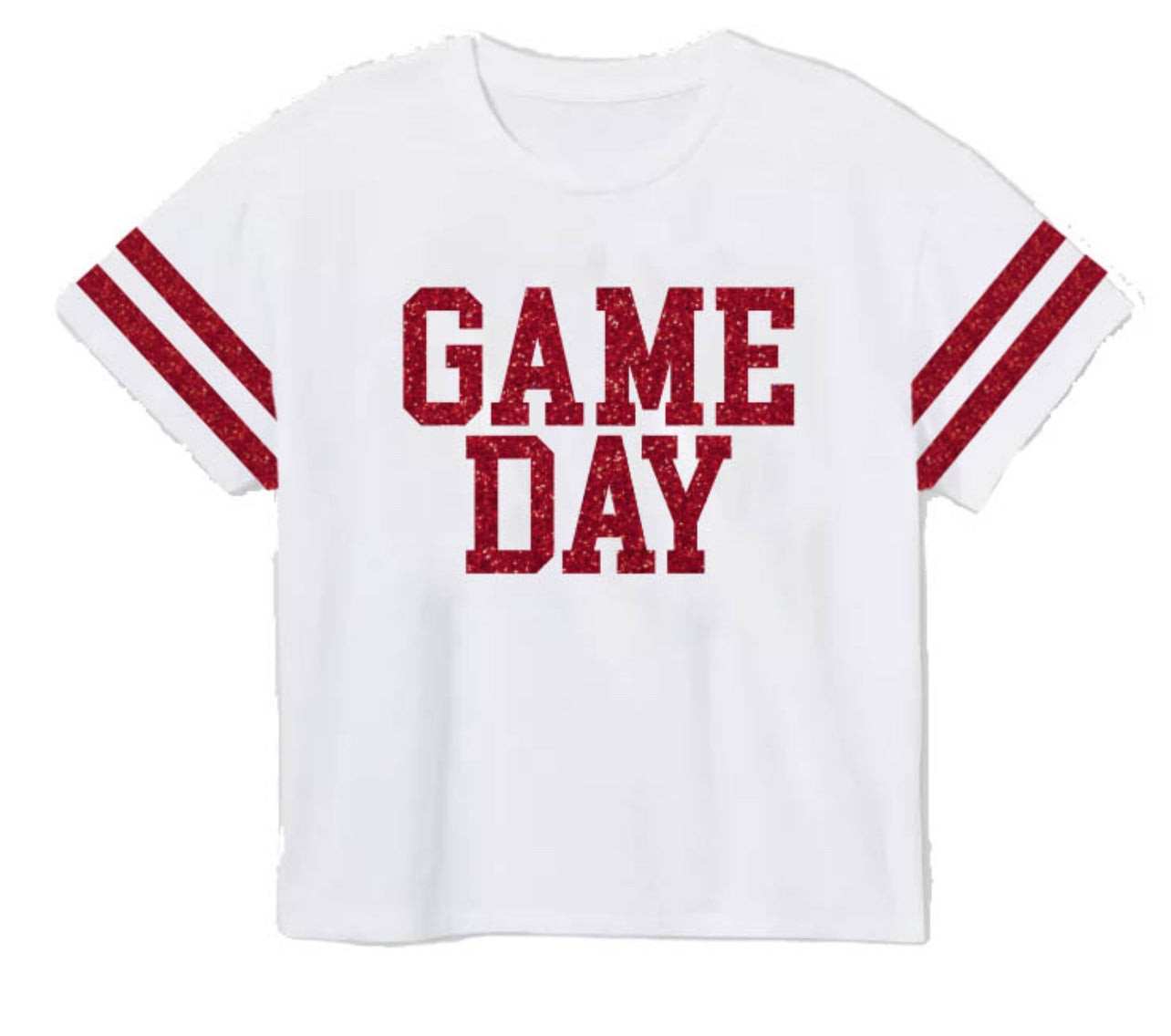 Game Day Glitter Boxy Tee Maroon