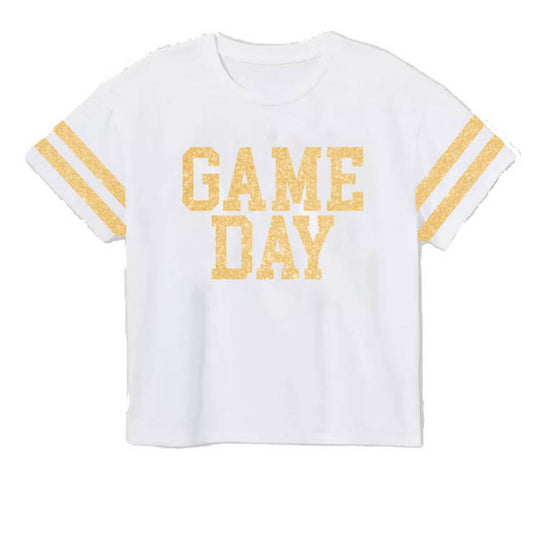 Game Day Glitter Boxy Tee Gold