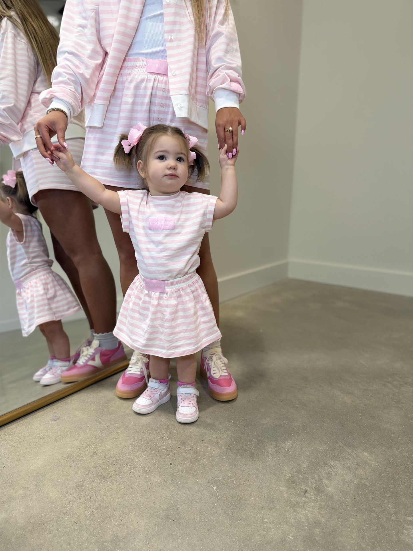 E Squared Youth Pink Striped top