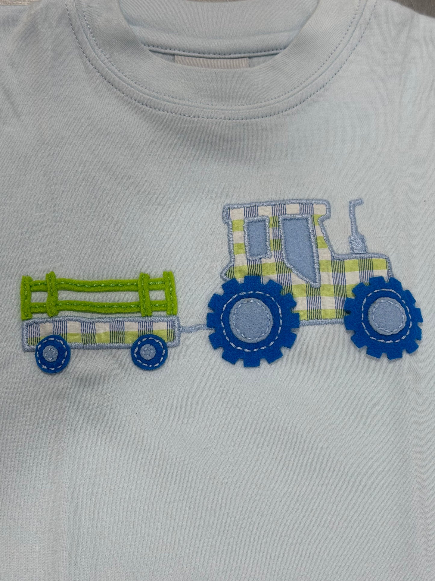 Squiggles Farm Tour Blue LS Diaper Set
