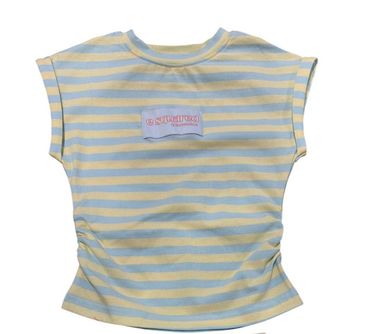 E Squared Striped Cap Sleeve Top - Sunny Skies
