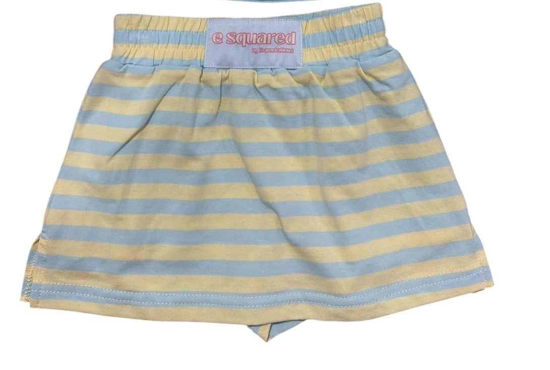 E Squared Striped Skort - Sunny Skies