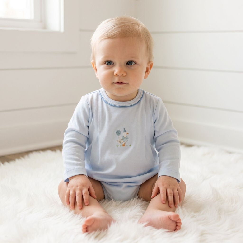 Baby Loren Blue Birthday Goose L/S Bubble