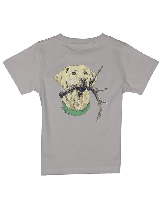 Properly Tied Boys Antler Lab SS Ice Grey Tee